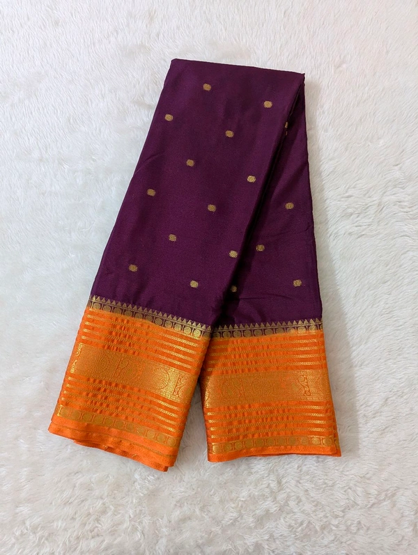mysore crepe weaving  - Purple