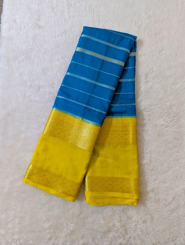 mysore crepe weaving  - sky blue