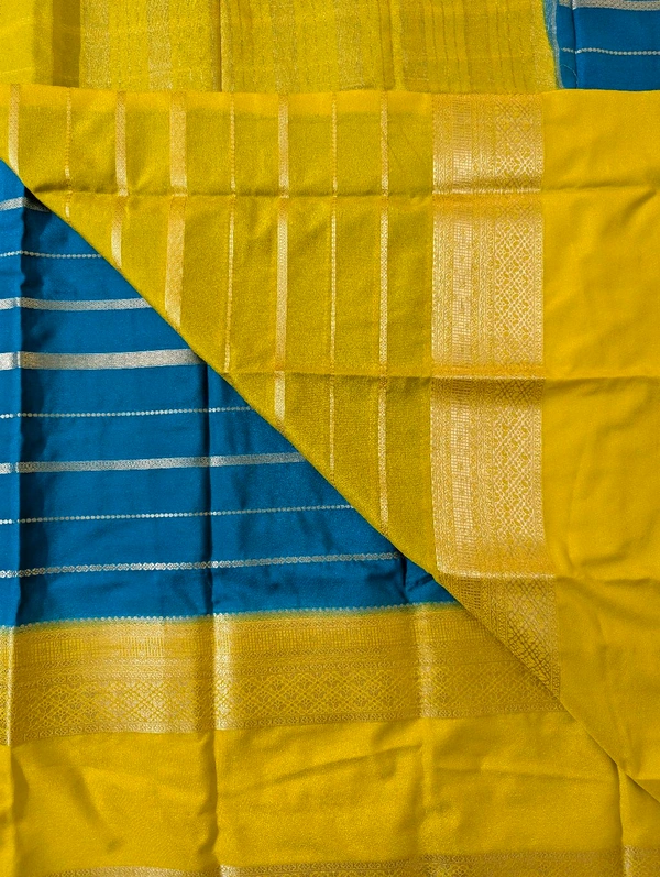 mysore crepe weaving  - sky blue