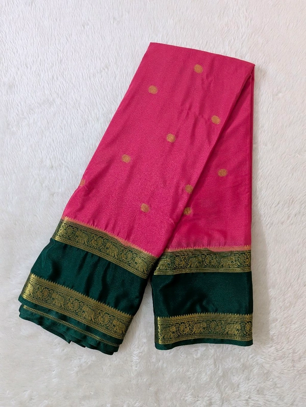 mysore crepe weaving  - pink and green