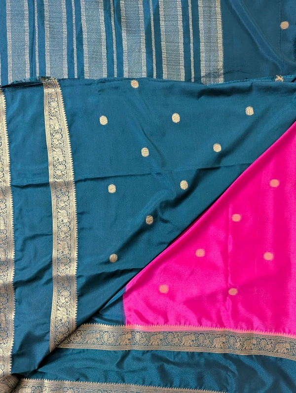 mysore crepe weaving  - pink and green