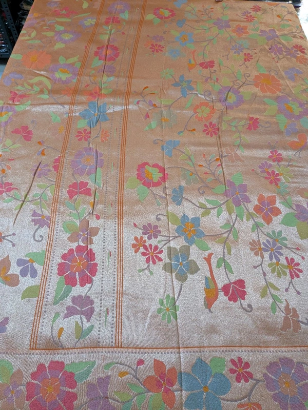 Pure Designer Tissue Paithani - orange