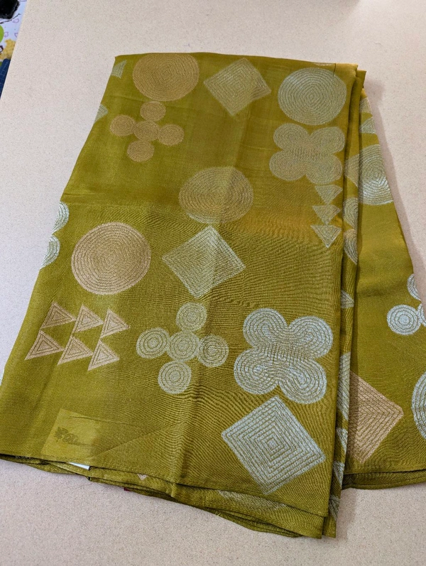 Pure Manipuri Kora Designer  - Vz, Olive