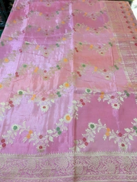 Pure Designer Beneras Soft Pattu - Pink Lace