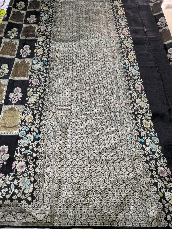 Pure Tusser Tissue Designer  - Black