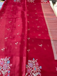 Designer Mushru Kota With Meena - Red