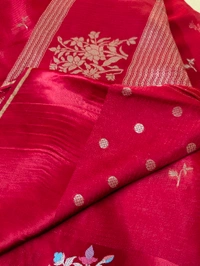 Designer Mushru Kota With Meena - Red