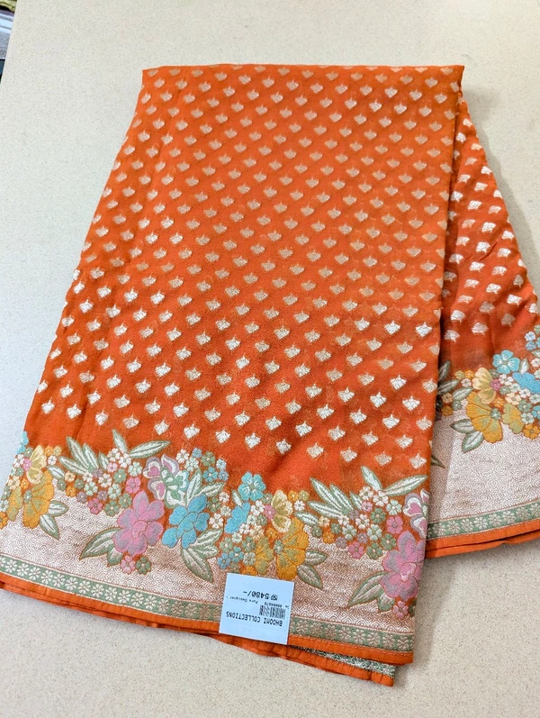 Pure Designer Georgette  - Orange