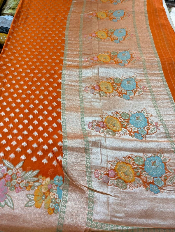 Pure Designer Georgette  - Orange