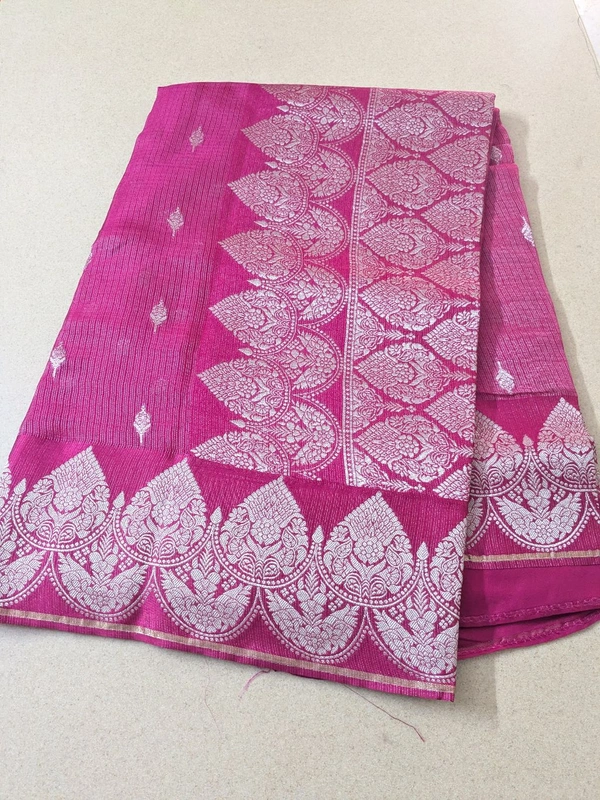 Pure Mushru Tissue Kota Designer  - pink