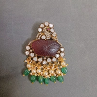 Victorian Pendant With Earrings  - maroon, HD