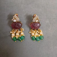 Victorian Pendant With Earrings  - maroon, HD