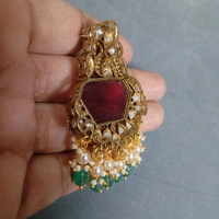 Victorian Pendant With Earrings  - maroon, HD