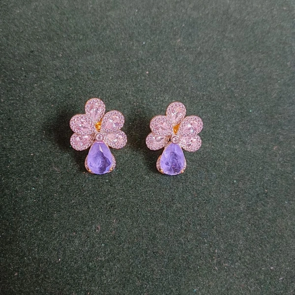 Diamond Copy Studs  - violet