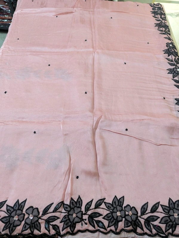 Designer Acho Silk Hand Work  - Sundown