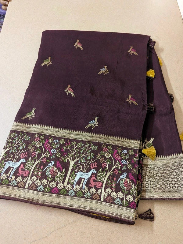 Designer Manipuri Silk Figure Concept  - Morocco Brown