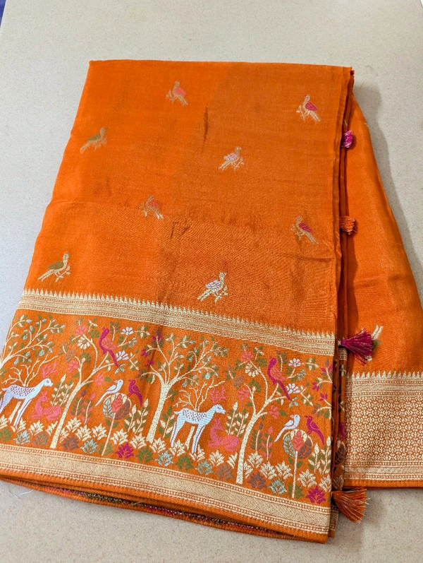 Designer Manipuri Silk Figure Concept  - orange