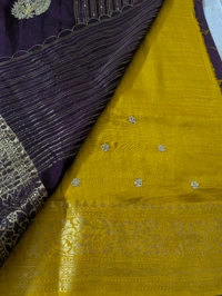 Pure Designer Dola Hand Work  - Purple