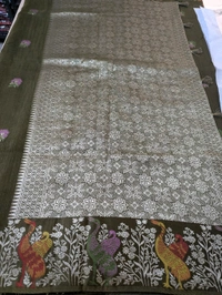 Soft Satin Tusser Weaving  - Olivetone