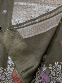 Soft Satin Tusser Weaving  - Olivetone