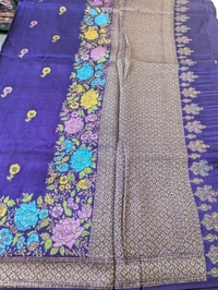 Designer Tusser Georgette  - Pigment Indigo