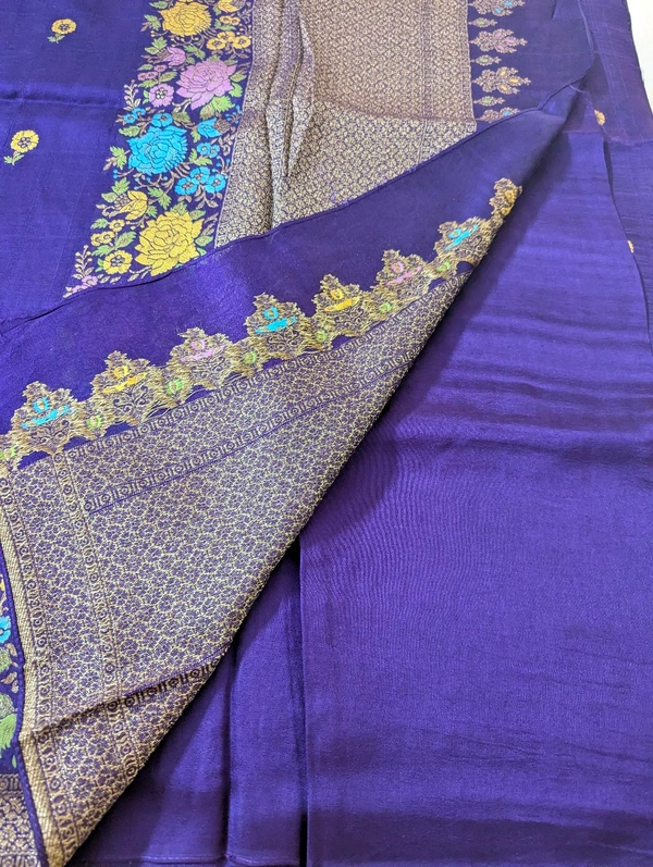 Designer Tusser Georgette  - Pigment Indigo