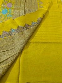 Designer Tusser Georgette  - Yellow