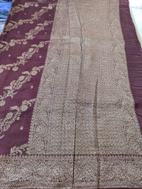 Designer Tusser Georgette  - Brown