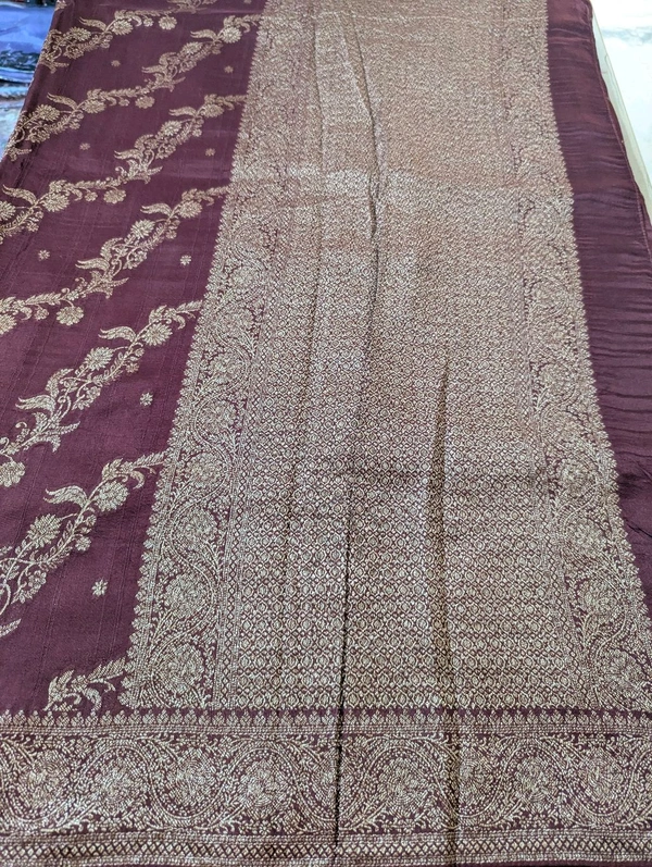 Designer Tusser Georgette  - Brown