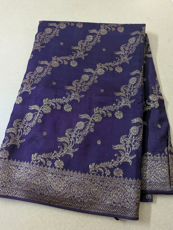 Designer Tusser Georgette  - Pigment Indigo