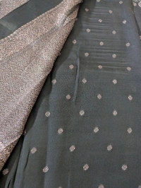 Designer Tusser Georgette  - Black