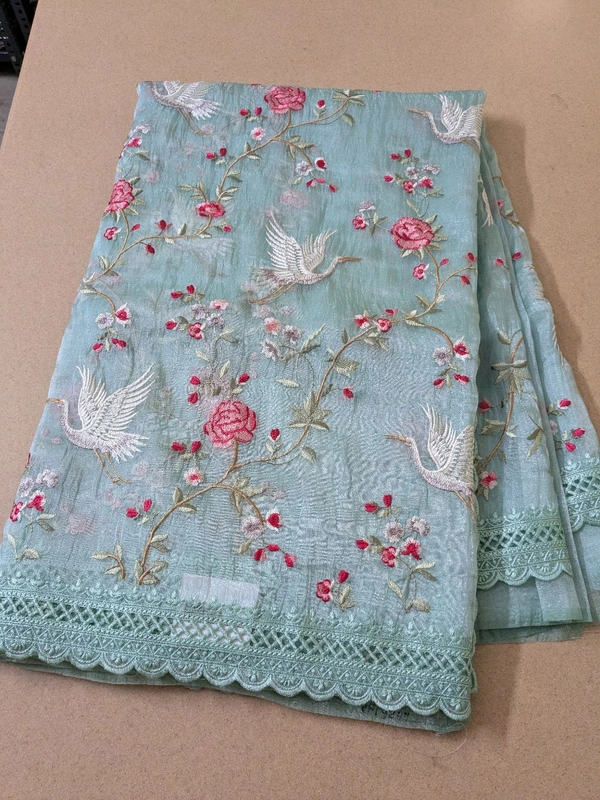 Designer Tissue Embroidery  - Jungle Mist