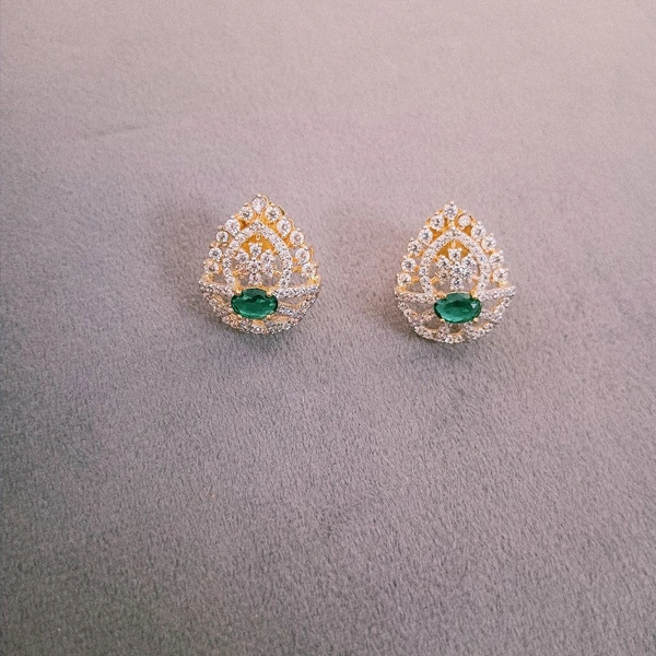 Diamond Copy Studs  - Green