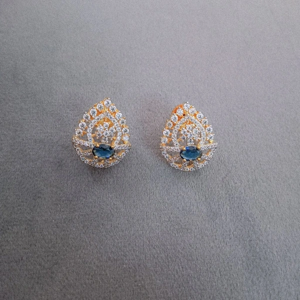 Diamond Copy Studs  - Blue
