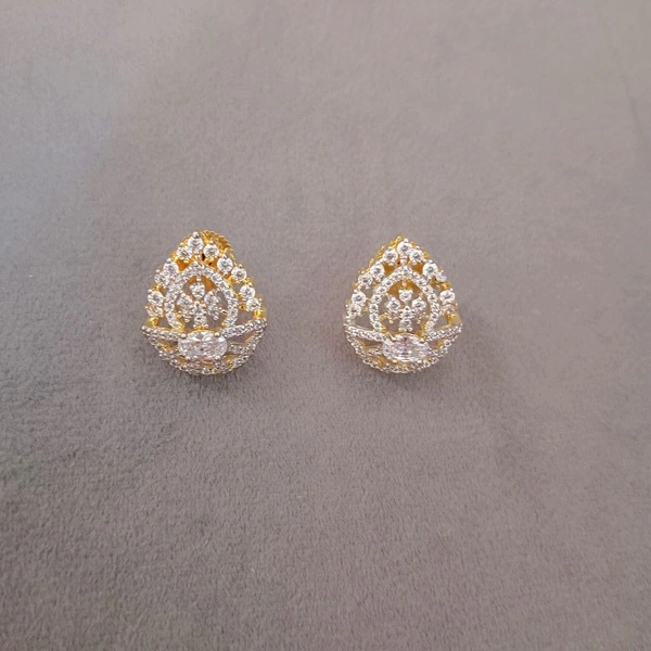 Diamond Copy Studs  - White