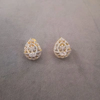 Diamond Copy Studs  - White
