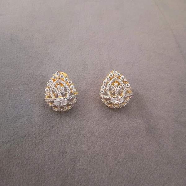 Diamond Copy Studs  - White