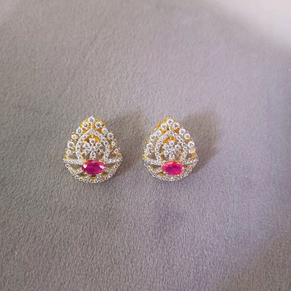 Diamond Copy Studs  - Pink
