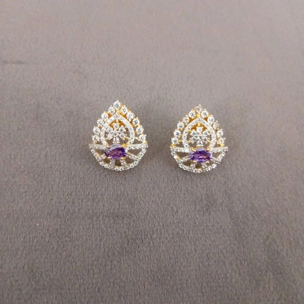 Diamond Copy Studs  - violet