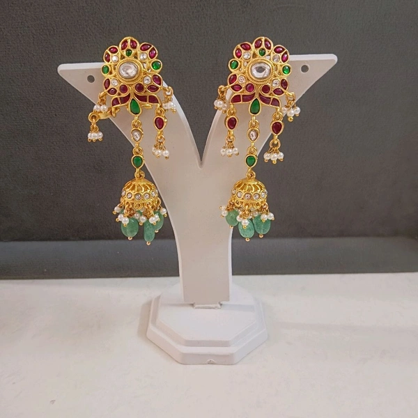 Jadua Kundan Long Jhumkas - Ruby