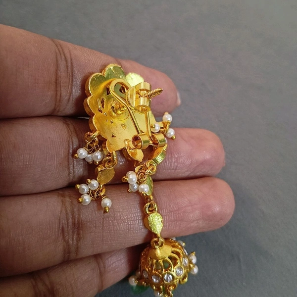 Jadua Kundan Long Jhumkas - Ruby