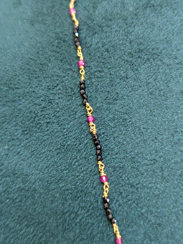 Black Diamond With Pink Mani With Cute Pendent  - HD