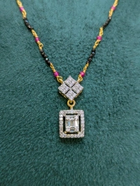 Black Diamond With Pink Mani With Cute Pendent  - Vz