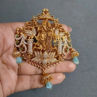 Radha Krishna Pendant With Earrings 