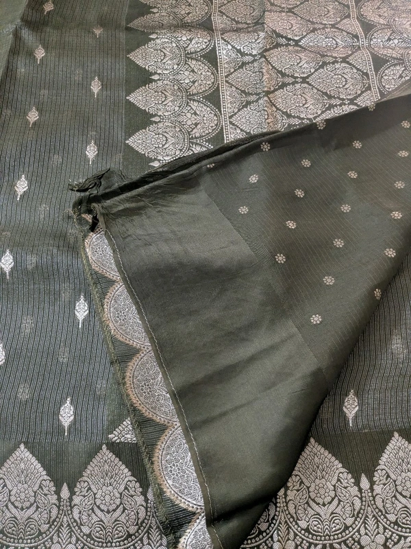 Pure Mushru Tissue Kota Designer  - Verdun Green