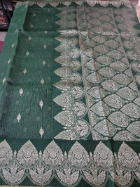 Pure Mushru Tissue Kota Designer  - dark green