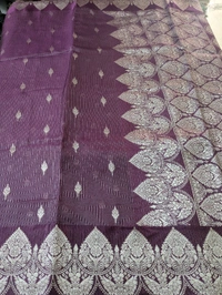 Pure Mushru Tissue Kota Designer  - Purple