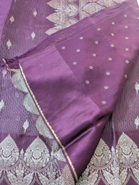 Pure Mushru Tissue Kota Designer  - Purple