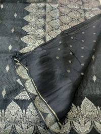 Pure Mushru Tissue Kota Designer  - Black