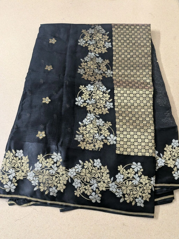 Pure Mushru Sillk Kota - Black